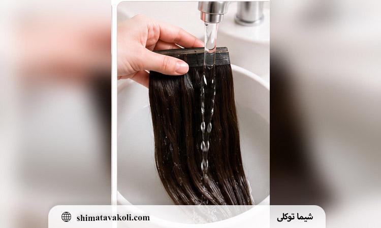 آموزش مرحله به مرحله شست وشوی اکستنشن مو بدون گره خوردگی