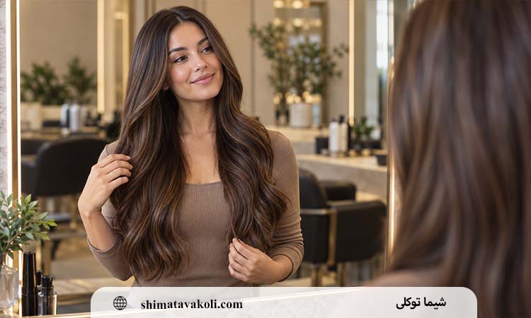 اکستنشن موی بلند و طبیعی