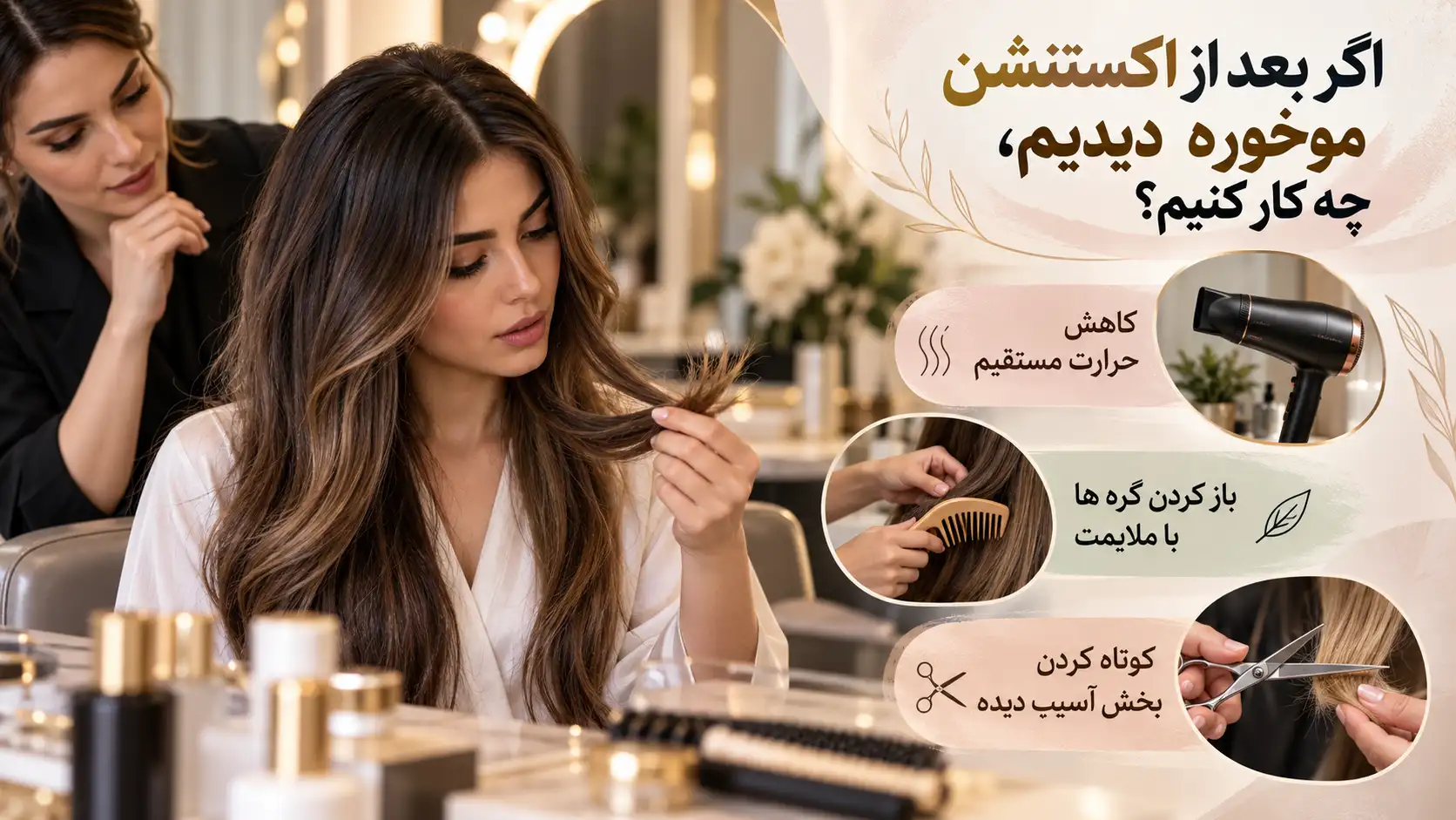 اگر بعد از اکستنشن موخوره دیدیم، چه کار کنیم؟