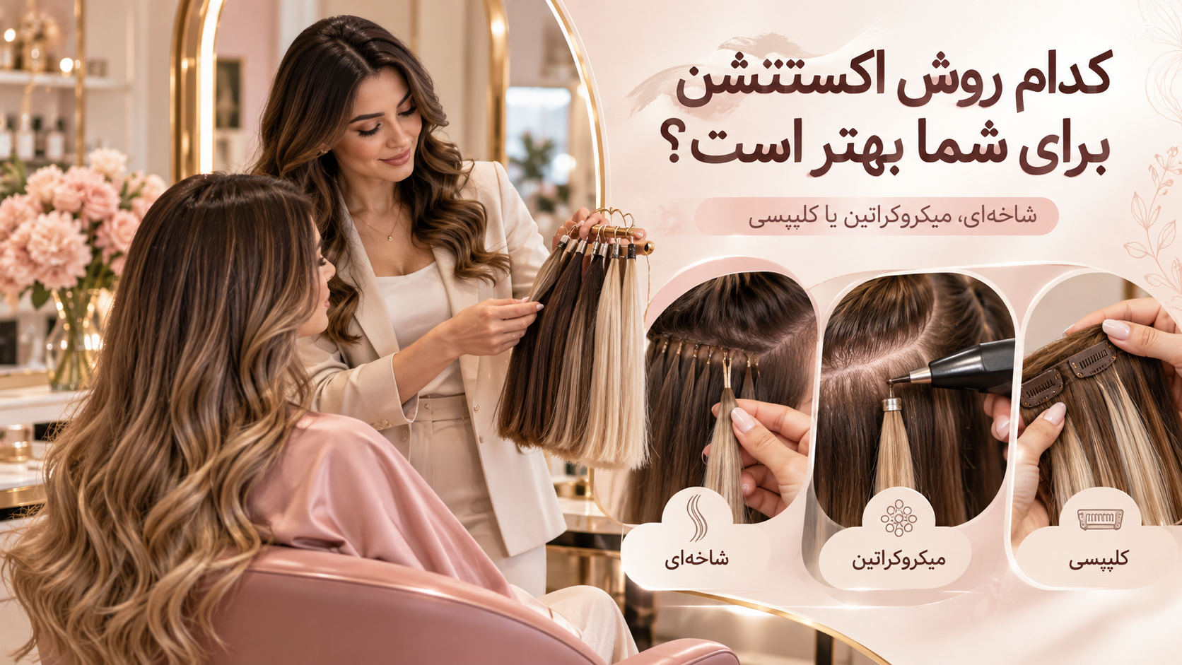 خدمات اکستنشن مو در تهرانپارس شامل چه روش‌هایی است؟