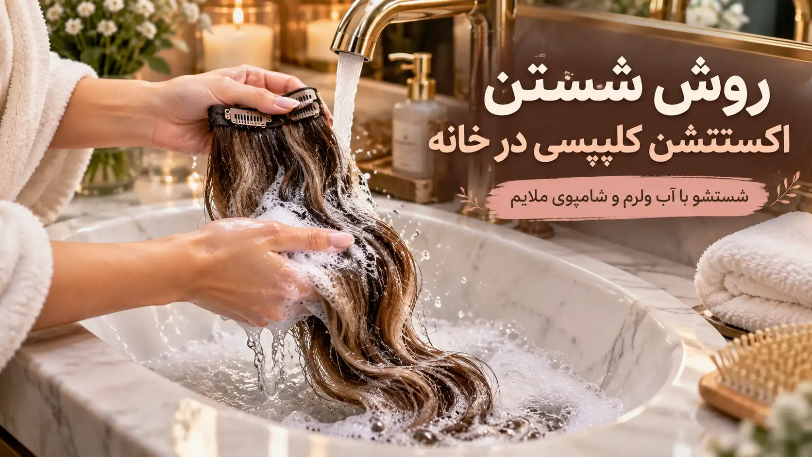روش شستن اکستنشن کلیپسی در خانه