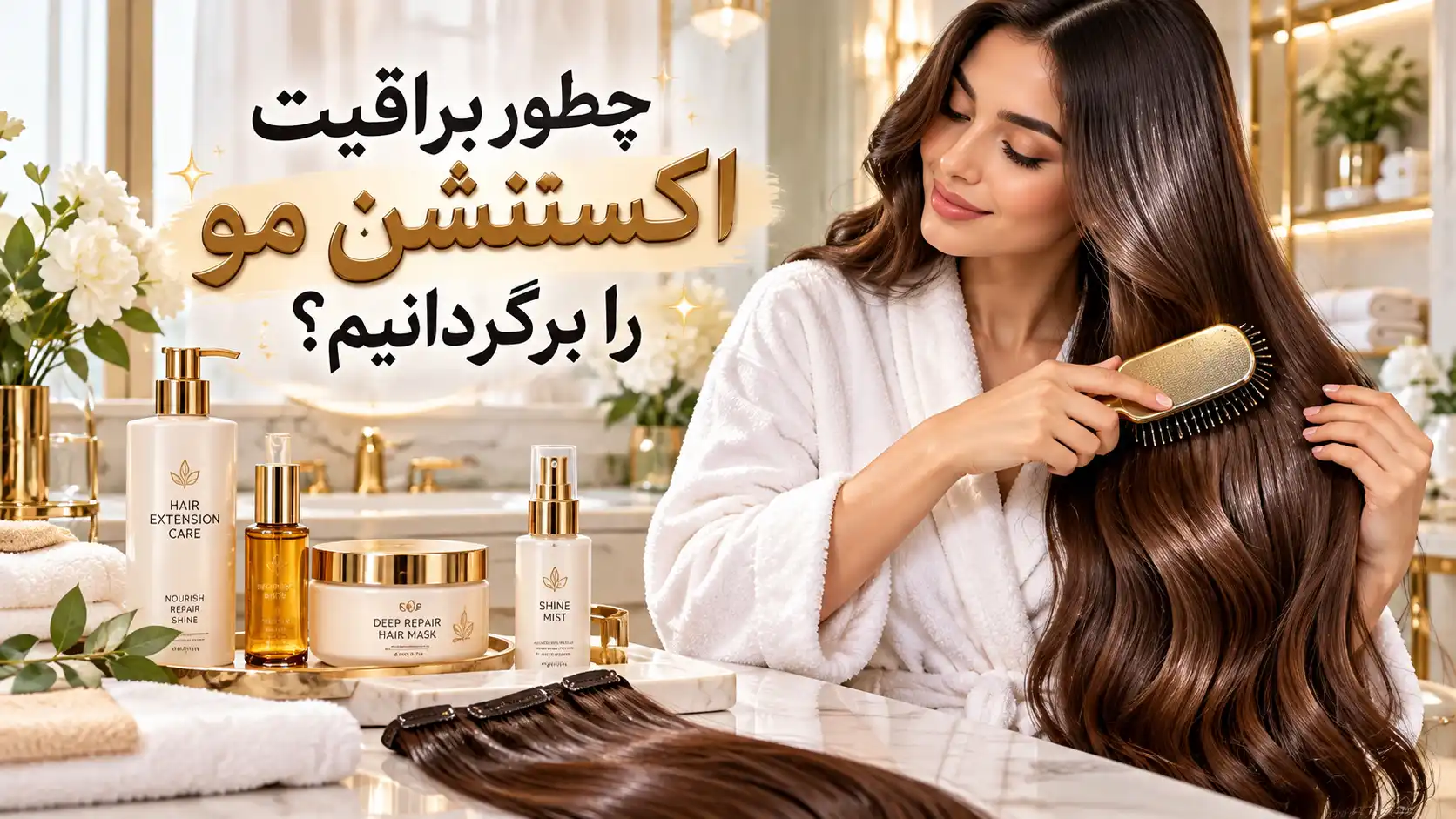 چطور براقیت اکستنشن مو را برگردانیم؟