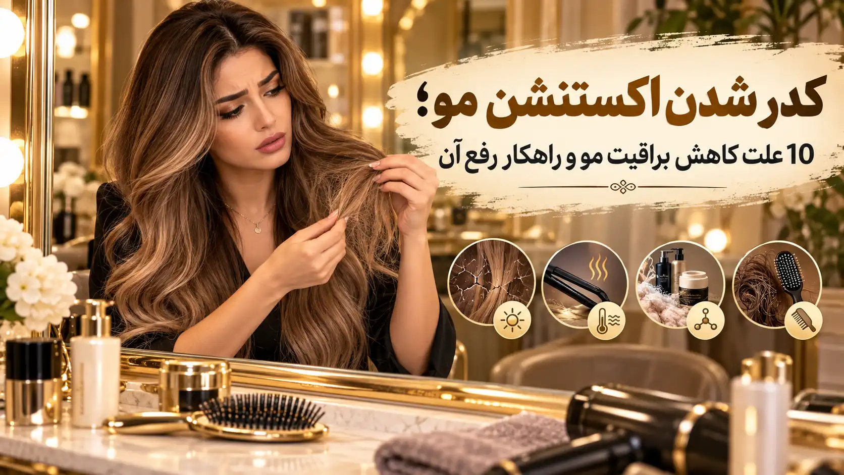 کدر شدن اکستنشن مو؛ 10 علت کاهش براقیت مو و راهکار رفع آن